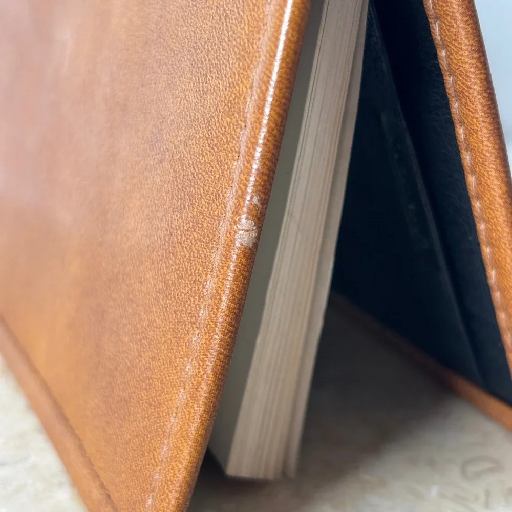 Ohio International Company Checkbook Cover OS Brown Leather‎ Vintage Bifold